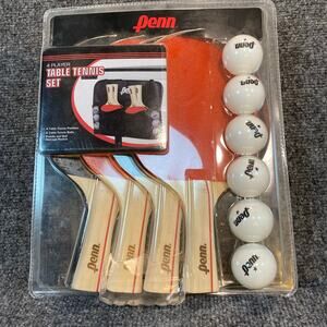 PENN Table Tennis Set 4 Paddles 6 Balls Paddle & Ball Storage New in Packaging